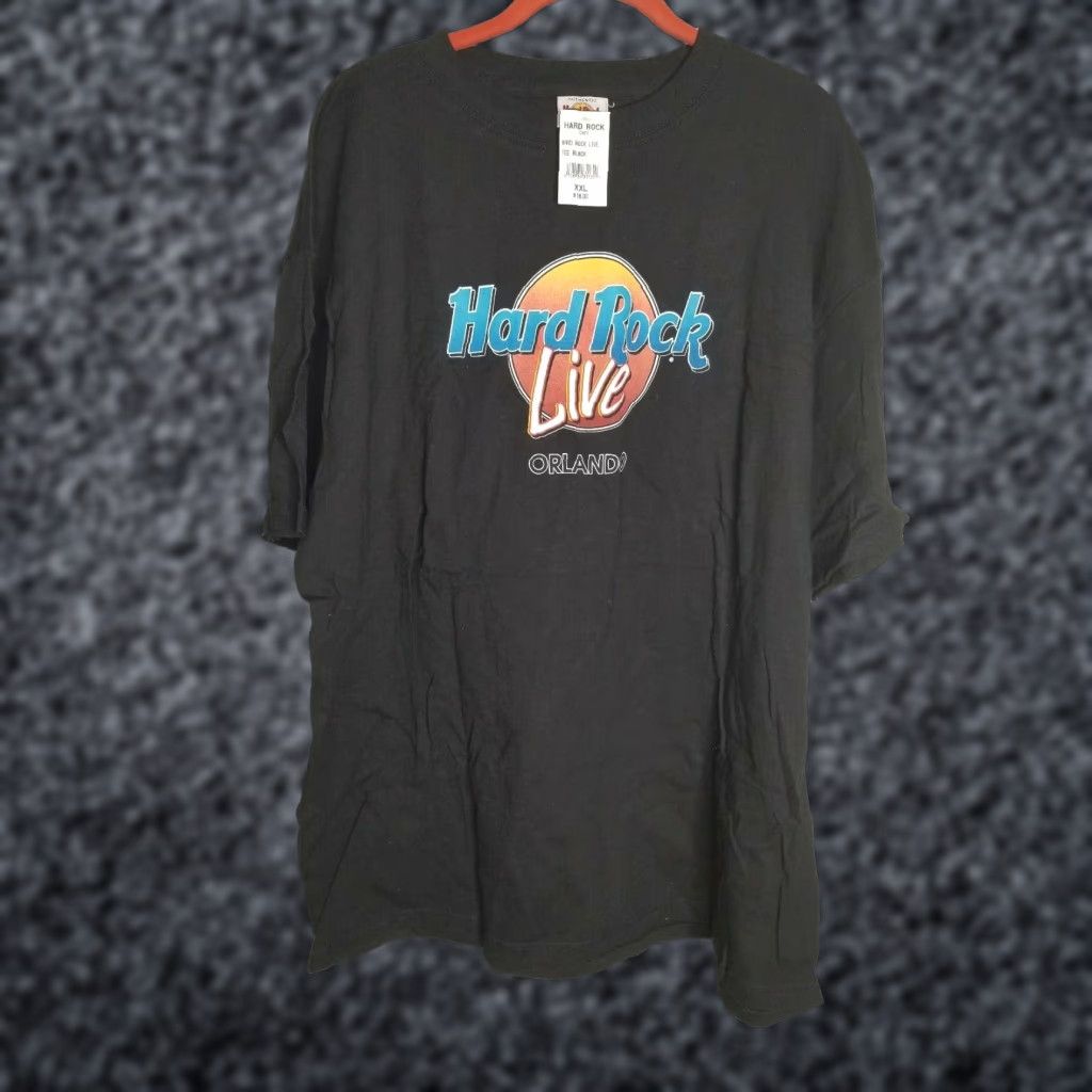 Hard Rock Cafe VINTAGE Hard Rock Cafe T-Shirt Live Orlando Graphic Black 2XL Mens Crew Neck Short Sleeve Deadstock Size US XXL / EU 58 / 5 - 1 Thumbnail