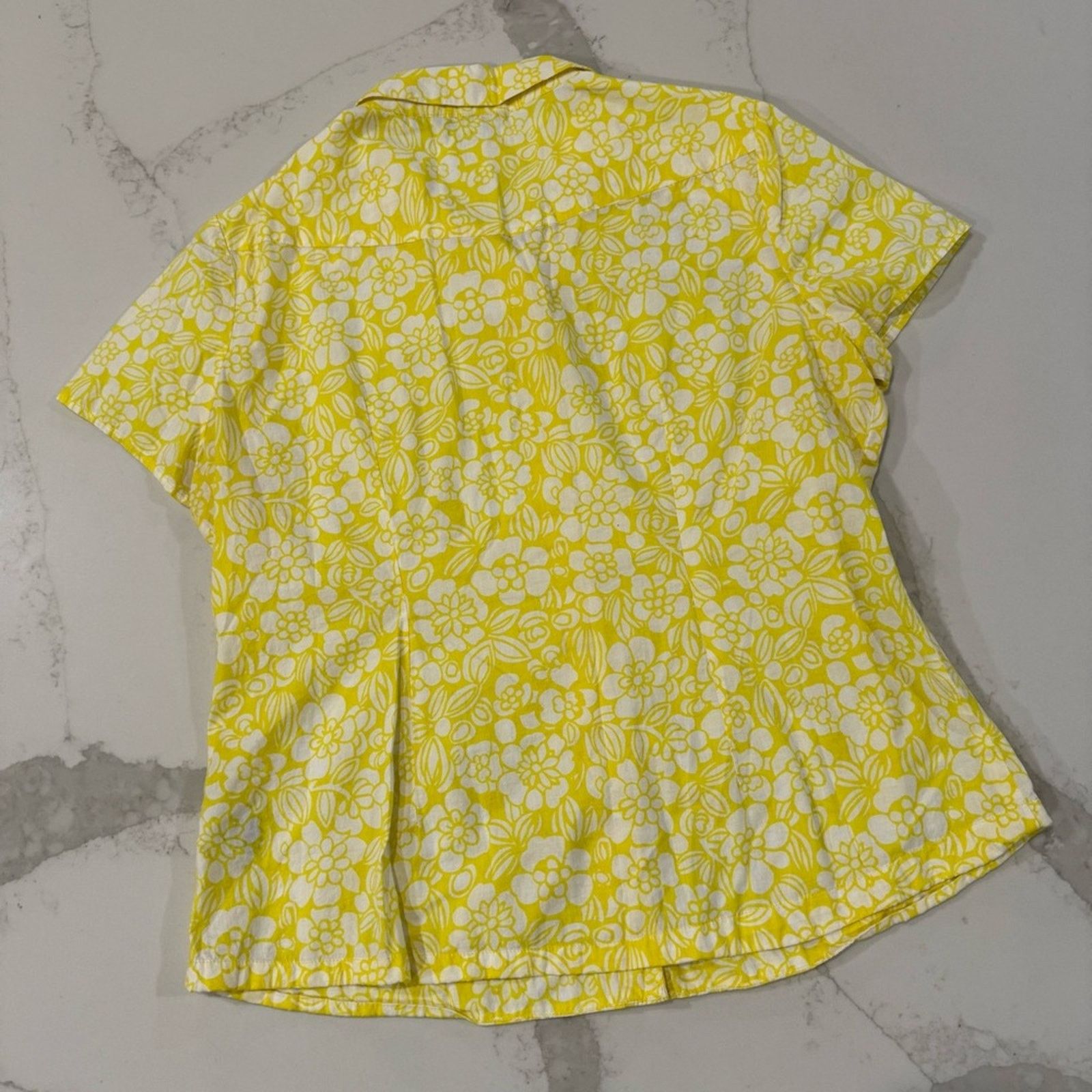 Boden Biden Floral Ruffle Trim Button Down Shirt Womens 16 Size XXL / US 16-18 / IT 52-54 - 7 Thumbnail