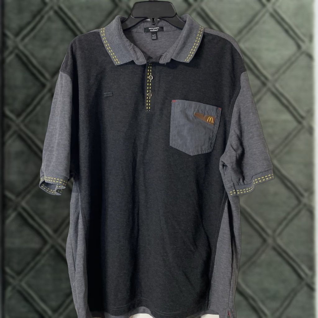 Vintage McDONALDS Gray 2-Tone EMPLOYEE WORK POLO Uniform Fast Food Crew Shirt Men's XL Size US XL / EU 56 / 4 - 1 Thumbnail