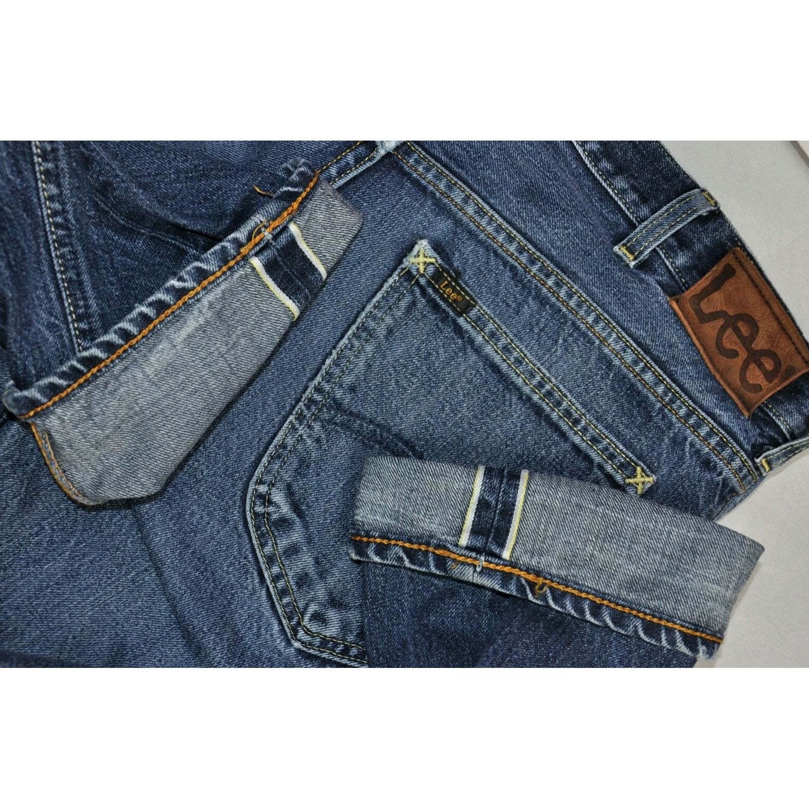 Lee Lee Yellow Selvage Jeans Men's W31/L32 - Classic Fit Cotton Denim, 100% Cotton, Waist 31, Inseam 32, Vintage Style Lee Jeans Size US 31 - 3 Thumbnail