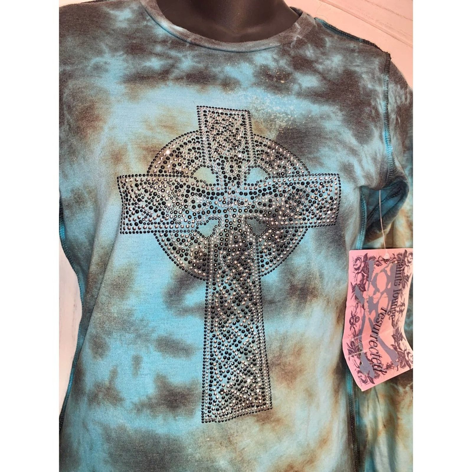 Vintage 90s Nwt Deadstock Tie Dye Studded Dress MALTESE CROSS GRUNGE Size S / US 4 / IT 40 - 3 Thumbnail