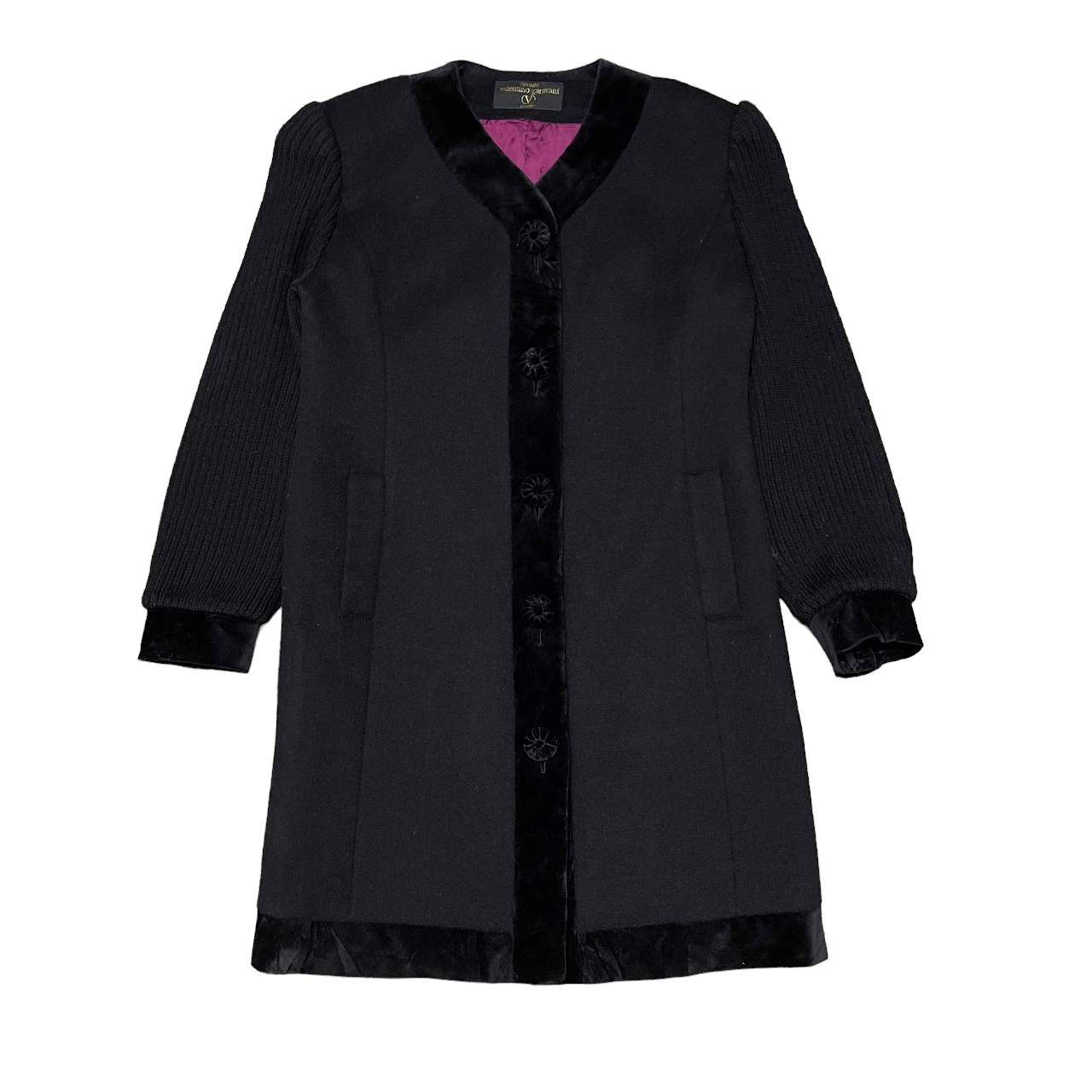 Valentino Valentino Garavani Tessuto Atelier Wool Coat Knitted Sleeve Size M / US 6-8 / IT 42-44 - 2 Thumbnail