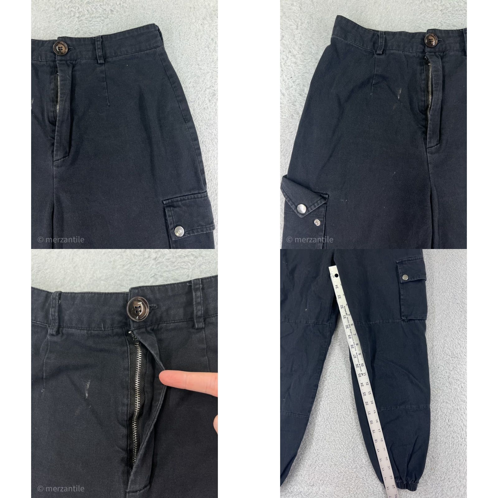 Nasty Gal Nasty Gal Pants Womens 2 Cargo Jogger Twill Black 100% Cotton Adult Regular Inseam 23in High Rise 2 Pocket End: Womens Size 26" / US 2 / IT 38 - 8 Thumbnail