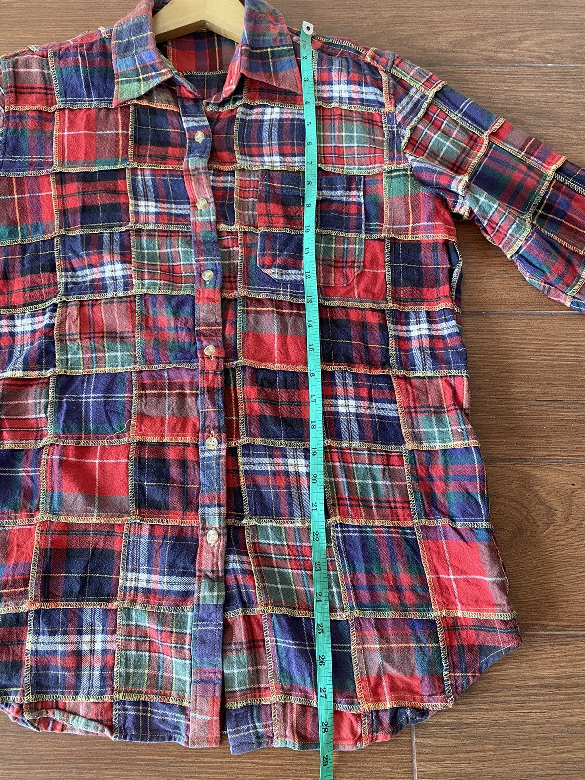 Japanese Brand × Polo Ralph Lauren × Vintage VINTAGE JAPANESE PATCHWORK FLANNEL PLAID SHIRT Size US L / EU 52-54 / 3 - 9 Thumbnail