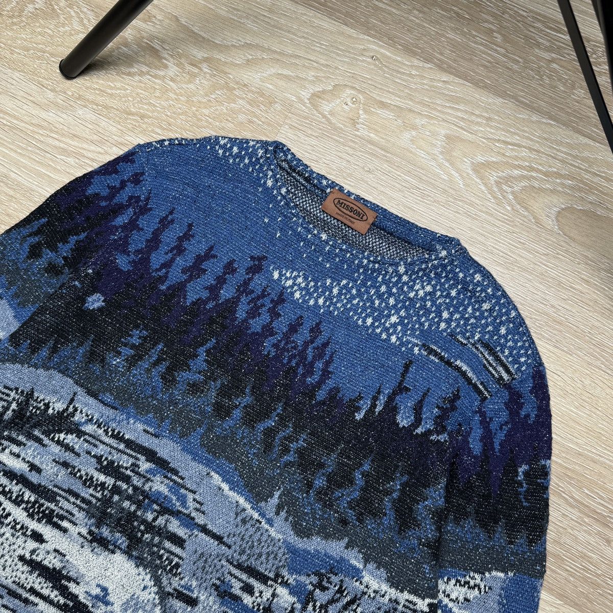 Missoni Rare Vintage Missoni Women's Wool Sweater Blue Winter Nature Size L / US 10 / IT 46 - 2 Thumbnail