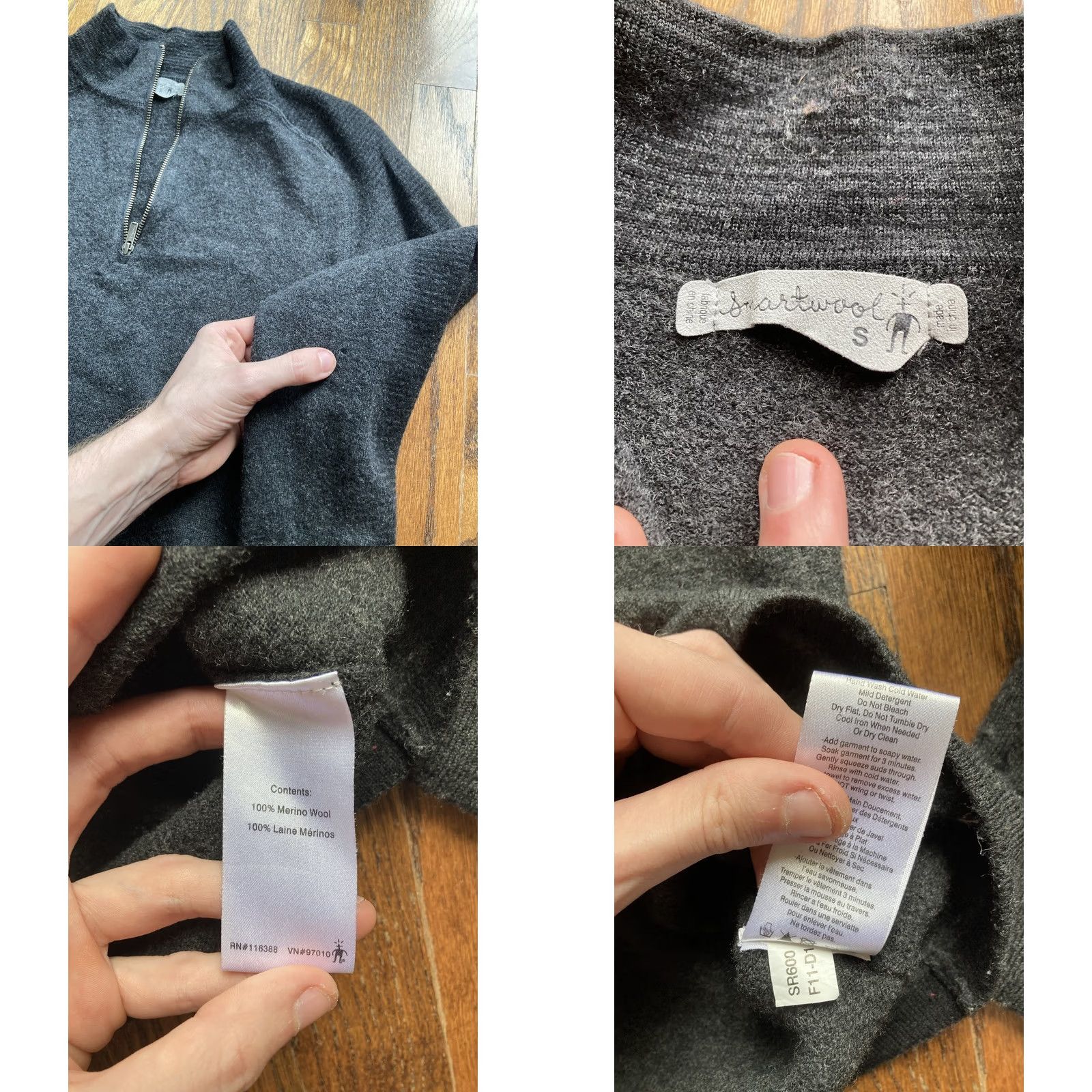 Smartwool Smartwool Sweater Women Size S 100% Merino Wool 1/4 Zip Pullover Dark Gray Knit Mock Neck Zipper Logo Lightweight Breathable Casual Travel Cancer Size S / US 4 / IT 40 - 8 Thumbnail