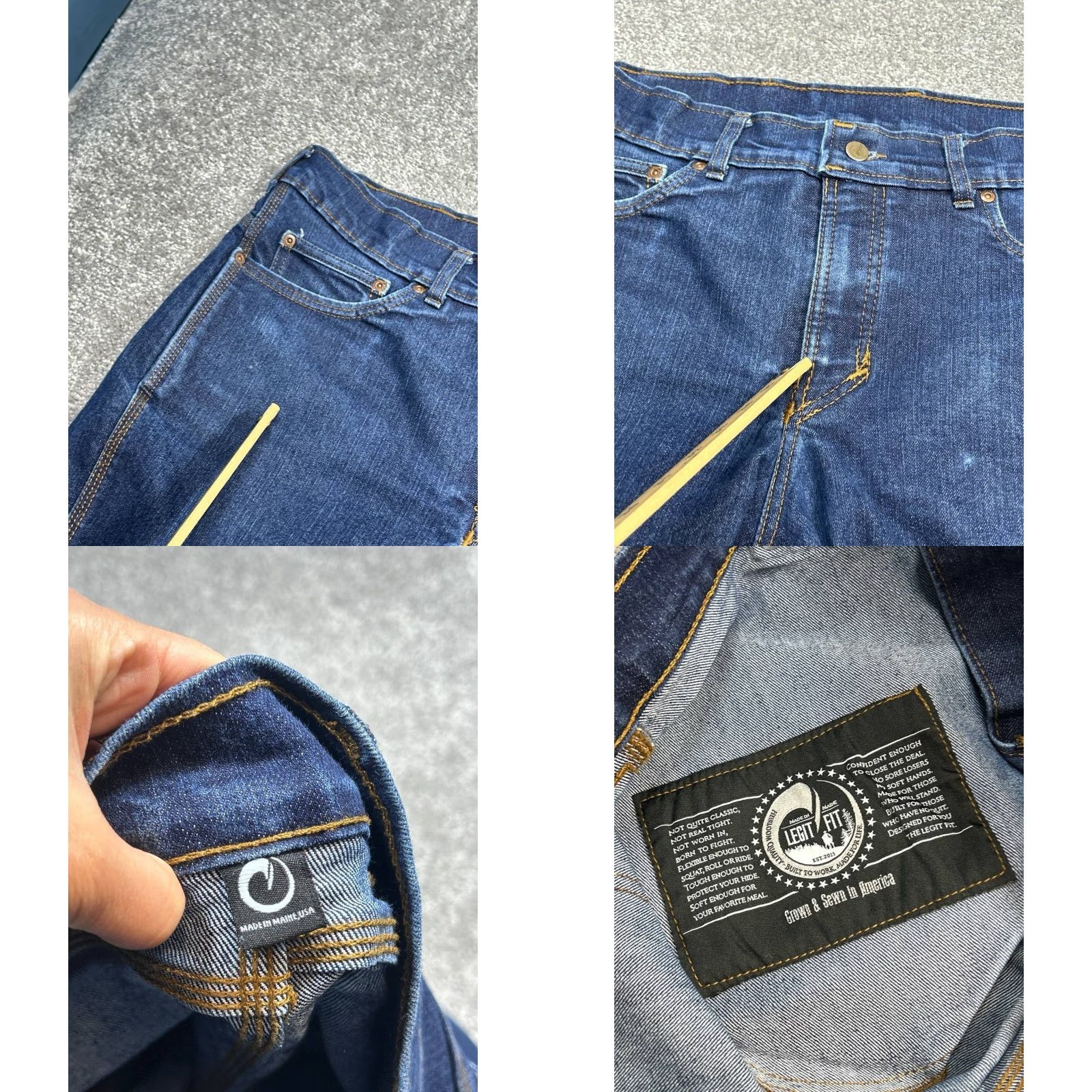 Vintage Origin Jeans Mens 36 Blue Denim Cotton Mid Rise Legit Fit Straight Leg 36x31 Size US 36 / EU 52 - 8 Thumbnail
