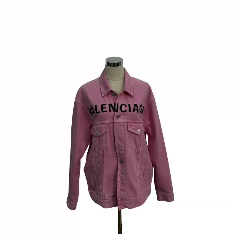 Balenciaga Balenciaga size 34 Chest Large Logo Printed Denim Jacket Size XS / US 0-2 / IT 36-38 - 6 Thumbnail