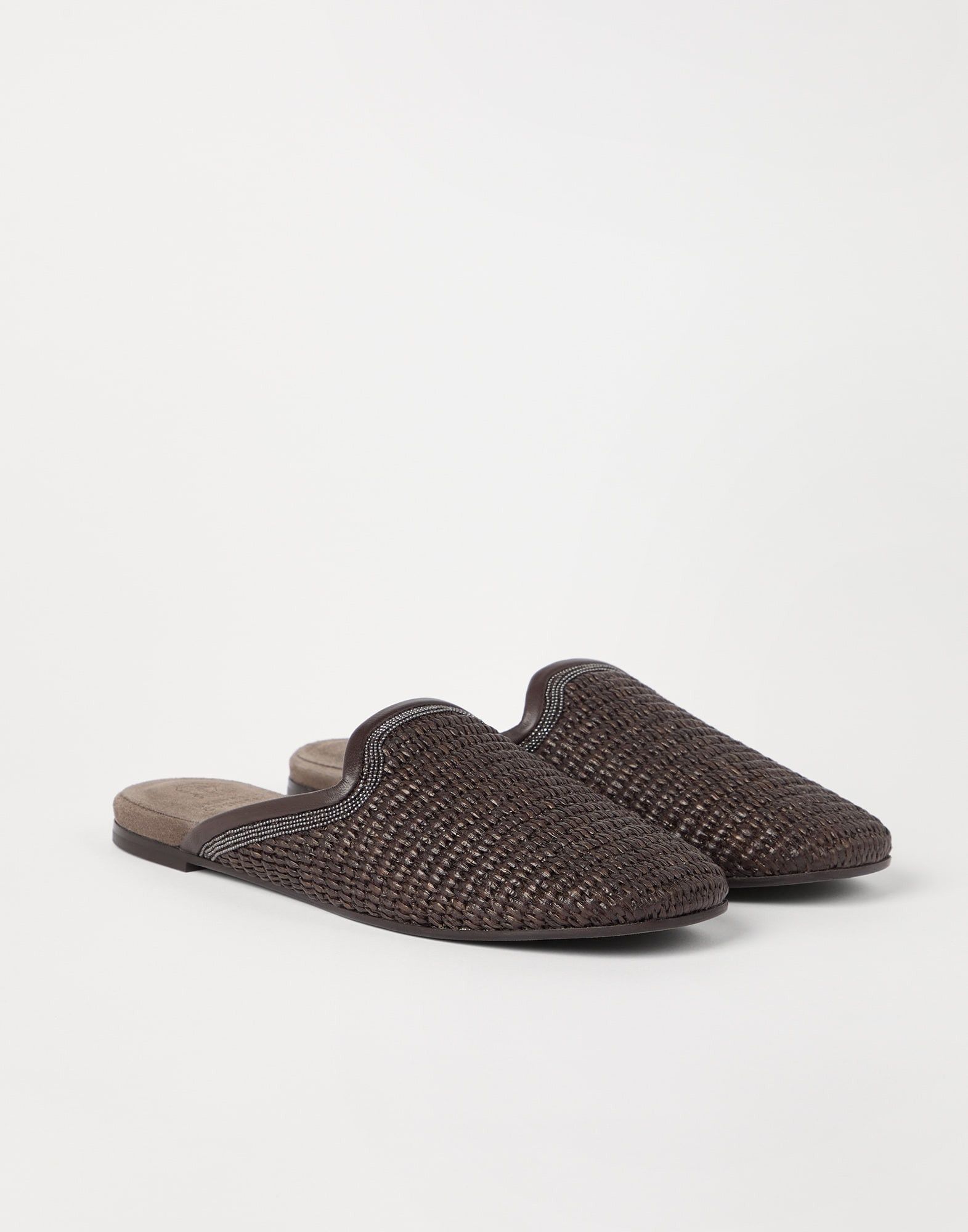 Brunello Cucinelli o1la1rc1a0326 Techno Raffia Slippers in Brown Size US 7 / IT 37 - 5 Thumbnail