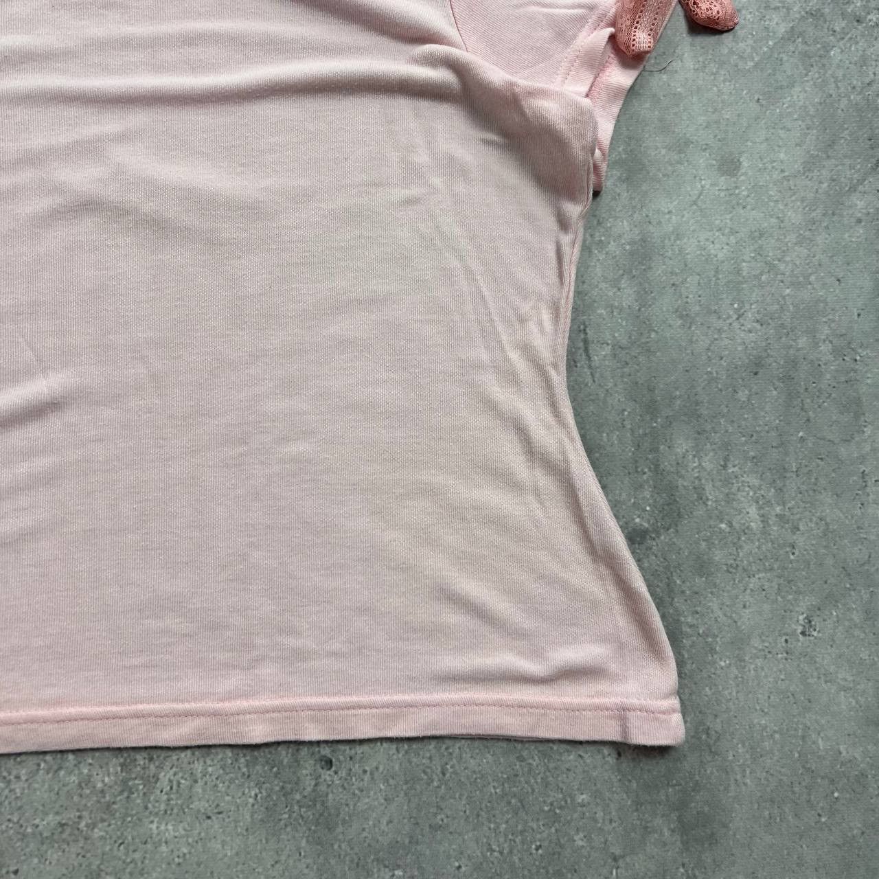 Versace Jeans Couture Vintage Versace Jeans Couture Lace Bows T Shirt Women’s Pink Size L / US 10 / IT 46 - 10 Thumbnail