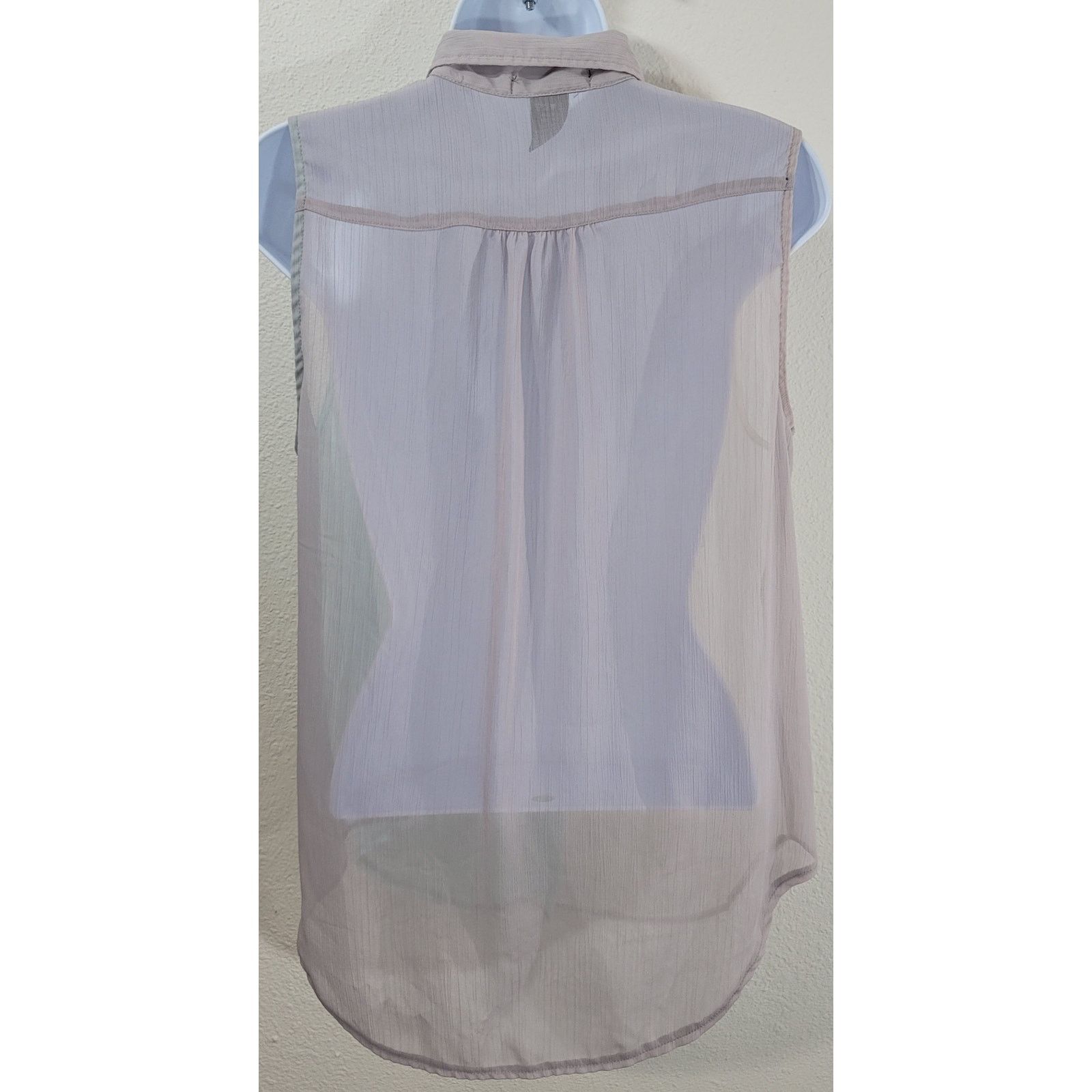Other About A Girl Teal Gray Sheer Colorblock Button Shirt Large Size L / US 10 / IT 46 - 3 Thumbnail