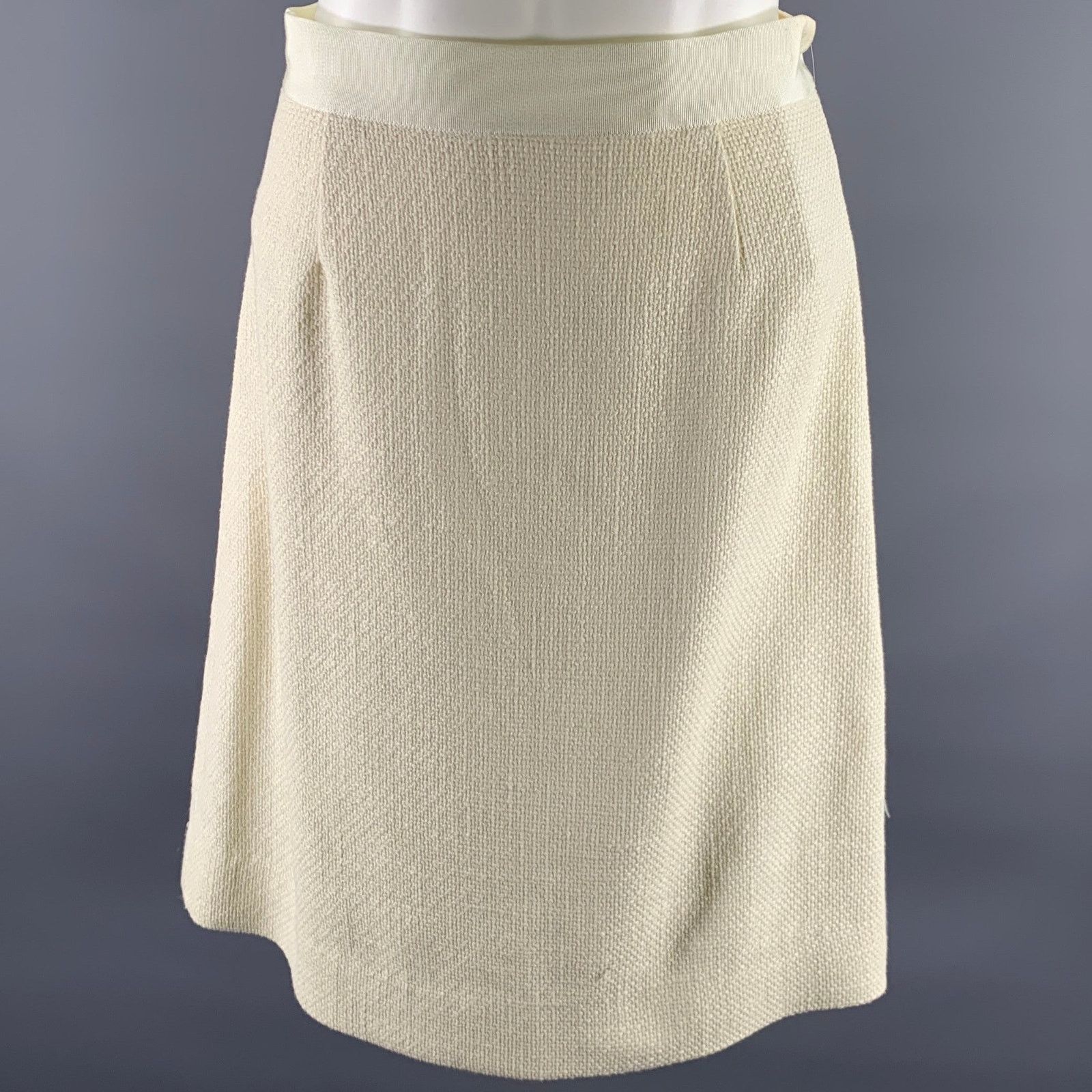 Kate Spade KATE SPADE Size 0 Cream Cotton Viscose Pencil Skirt Size 25" / US 0 / IT 36 - 1 Thumbnail