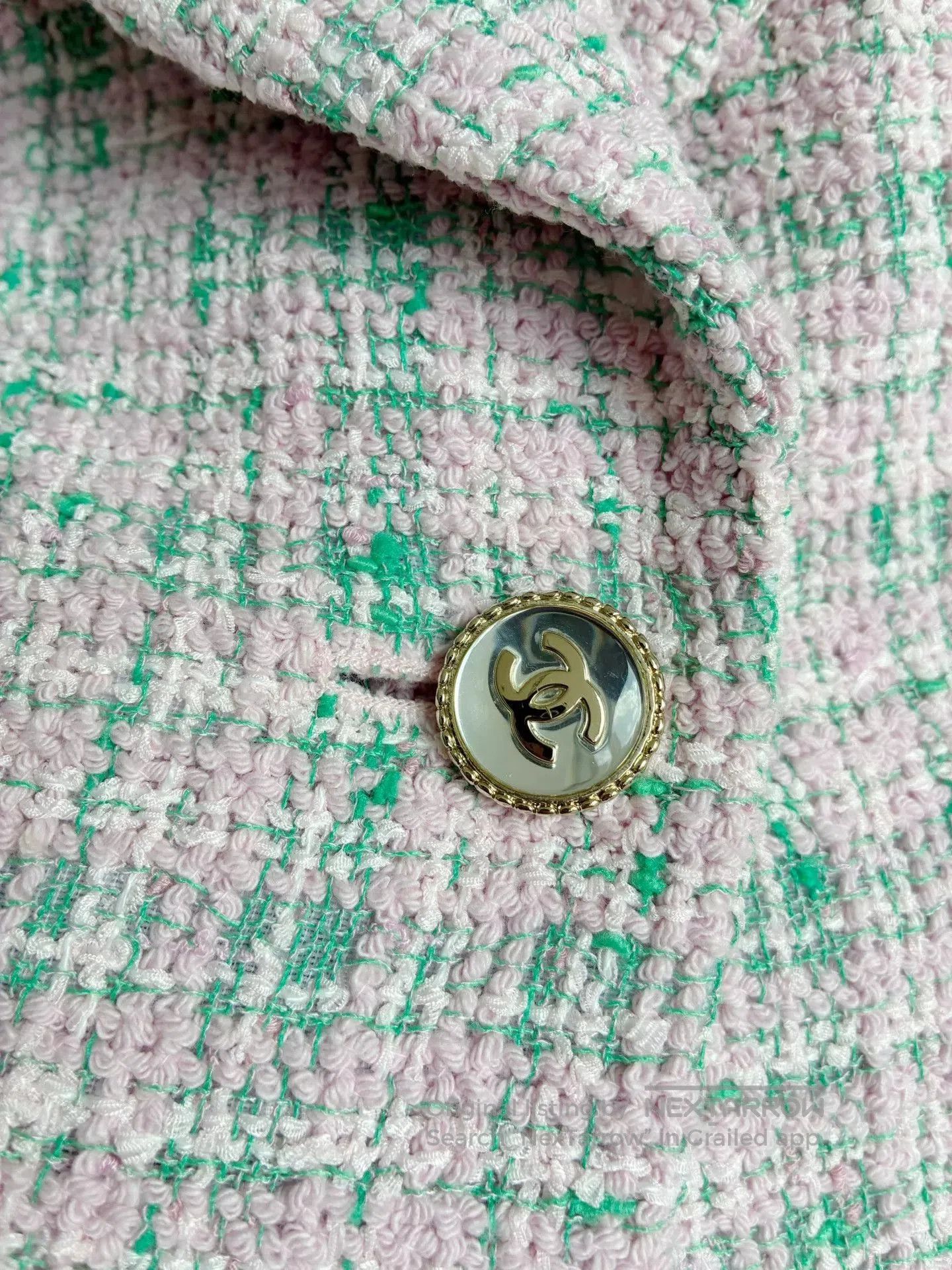 Chanel Chanel 21S Pink Green Plaid Tweed Jacket. Size XXS / US 00 / IT 34 - 5 Thumbnail