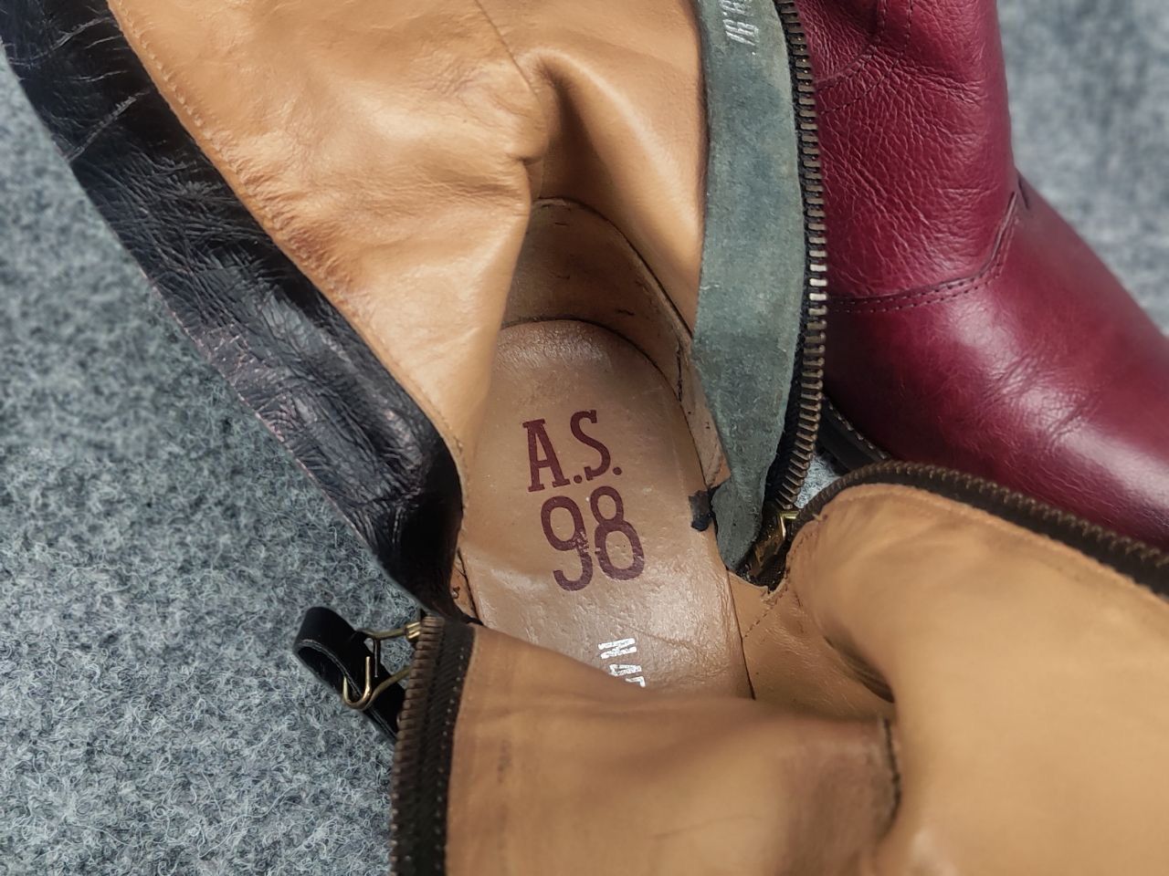 A.S.98 A.S.98 Design Charlie Red Leather Zip Ankle Western Boots Size US 9 / IT 39 - 19 Thumbnail