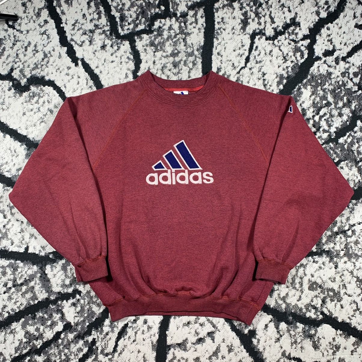 Adidas × Vintage Vintage Adidas Sweatshirt Crewneck Boxy Big Logo Baggy Size US M / EU 48-50 / 2 - 1 Thumbnail