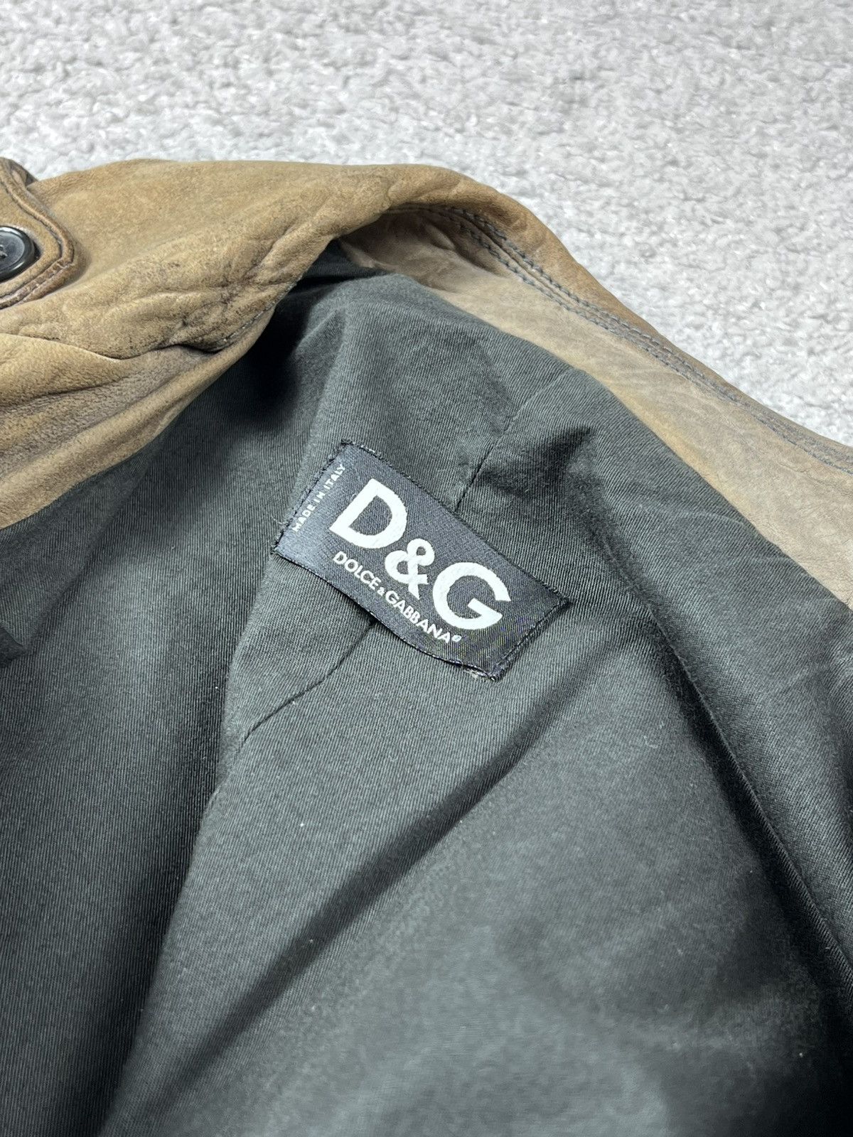 Dolce & Gabbana Dolce & Gabbana Cargo Leather Brown Coat Multipocket Size M Size US M / EU 48-50 / 2 - 11 Thumbnail