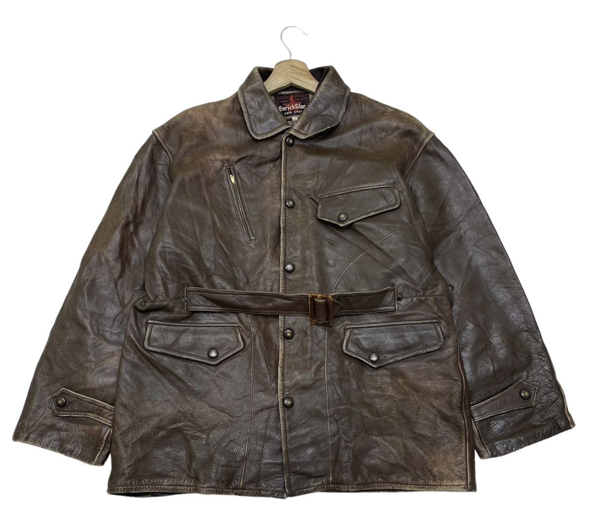 image of Andrew Marc x Ekam Vintage 90's Genuine Cow Hide Leather Jacket in Brown, Men's (Size Medium)
