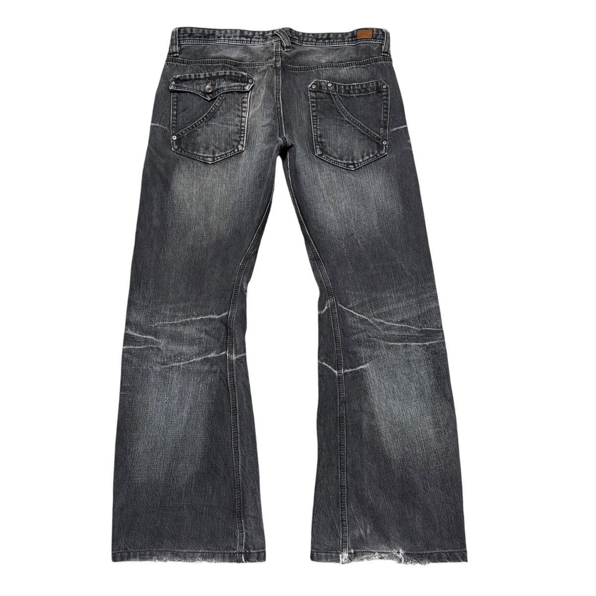 Nicole Club NCFM Nicole Club Multi Pocket Black Denim Flare Jeans Size US 34 / EU 50 - 2 Thumbnail