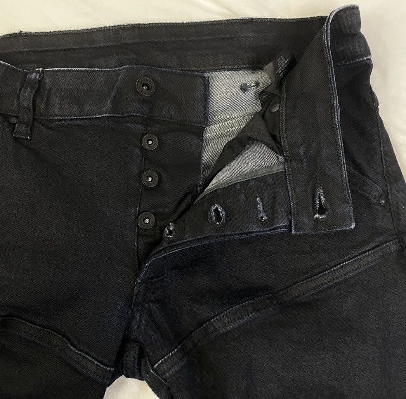 G-Star G-Star RAW Moto Jeans Mens Black Sz 29 Slim Button Fly EUC Size US 29 - 3 Thumbnail