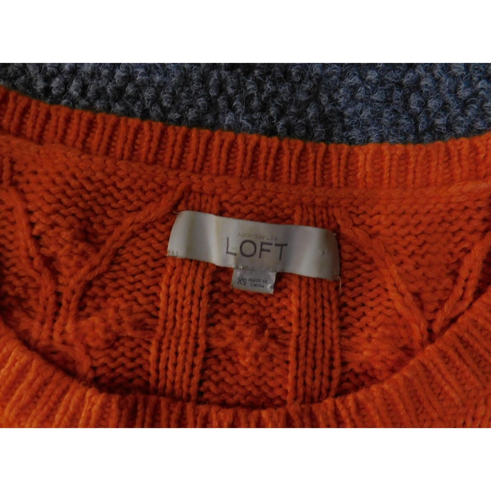 Loft LOFT Ann Taylor Cable Knit Sweater Womens XS Orange Wool Rabbit Hair Crewneck Pullover Size XS / US 0-2 / IT 36-38 - 7 Thumbnail