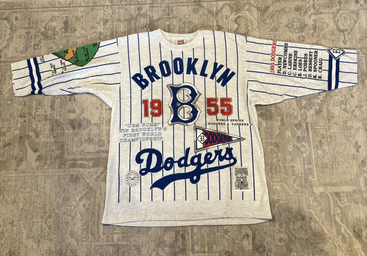 image of Mlb x Vintage 1991 Brooklyn Dodgers Aop Shirt in White, Men's (Size Large)