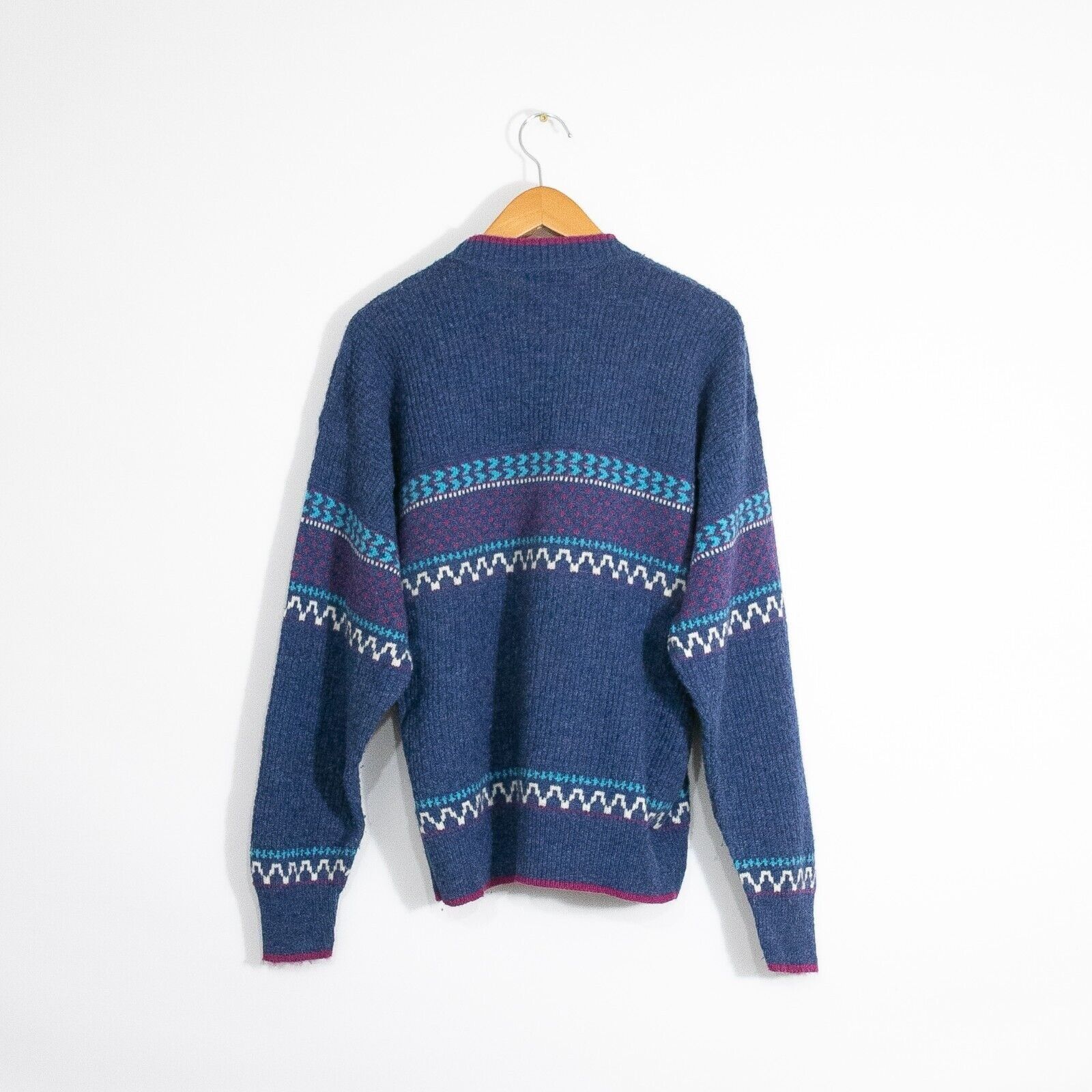 Jantzen × Vintage Vintage Jantzen Fair Isle Striped Sweater Mens Large - Wool Size US L / EU 52-54 / 3 - 6 Thumbnail