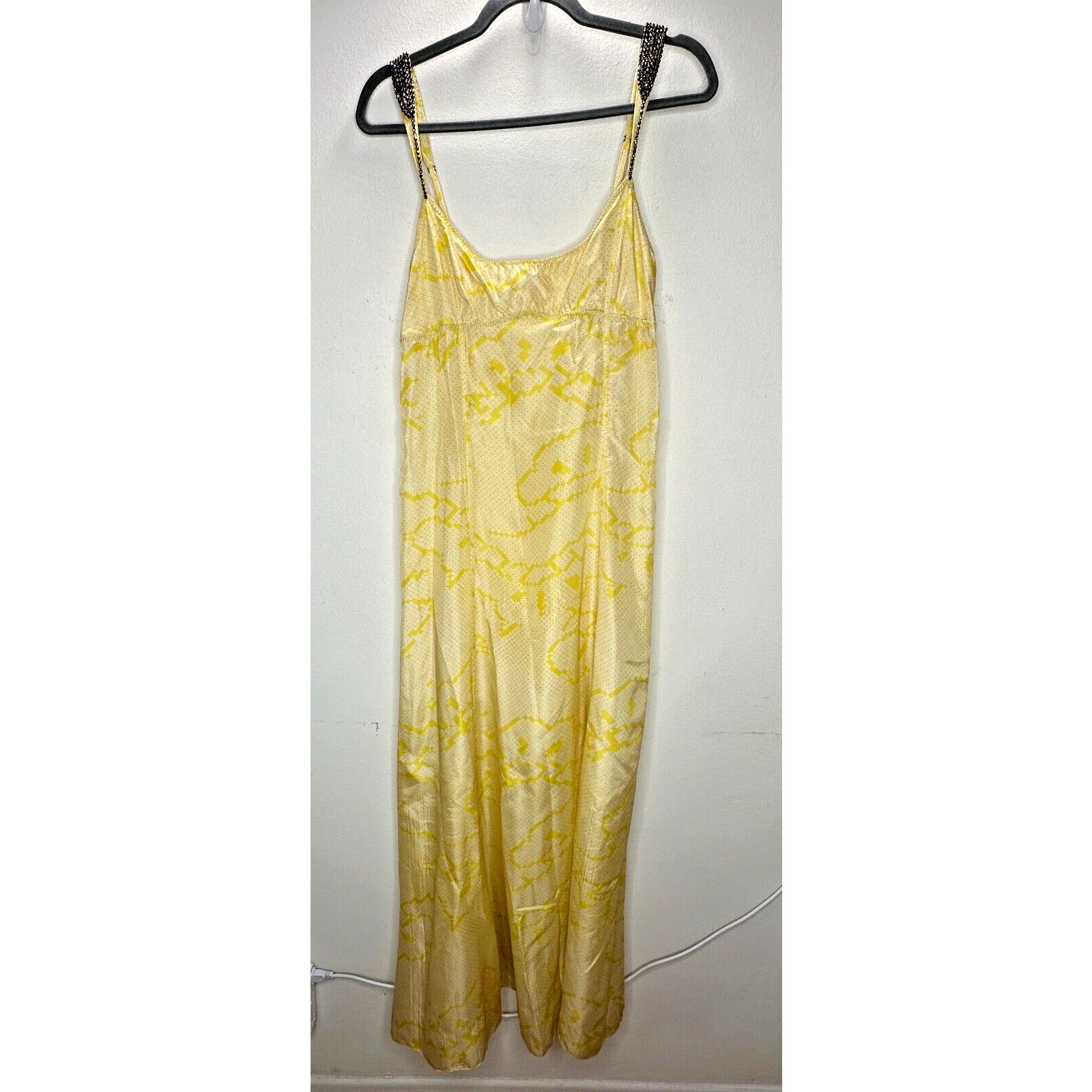 YAYA YA-YA Silk Yellow Snake Print Amber Beaded Strap Slip Maxi S Size S / US 4 / IT 40 - 2 Thumbnail