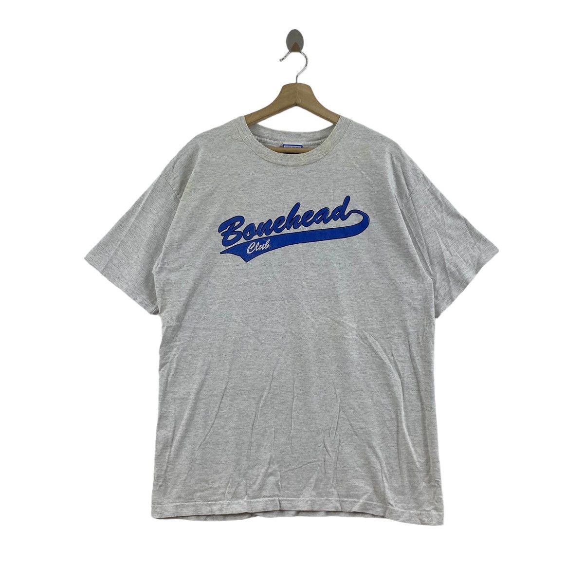 Vintage Vintage 90s BONEHEAD CLUB USA Brand Print Grey Short Sleeve Size US XL / EU 56 / 4 - 1 Thumbnail