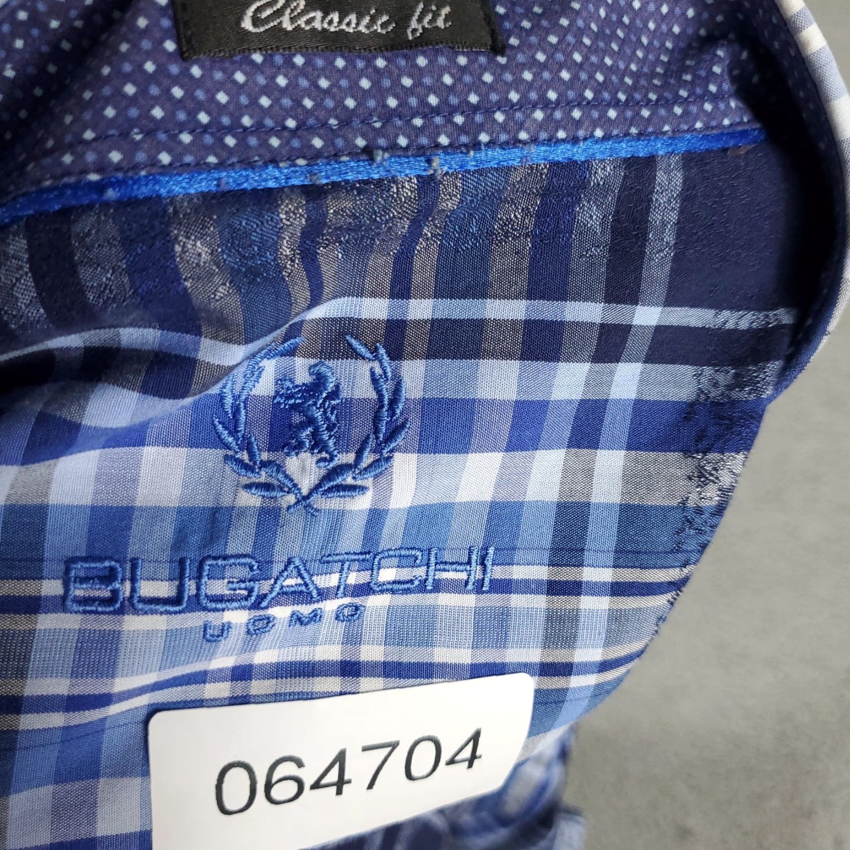BUGATCHI Bugatchi Mens Shirt Blue Plaid Button-Up Long Sleeve Large Size US L / EU 52-54 / 3 - 7 Thumbnail