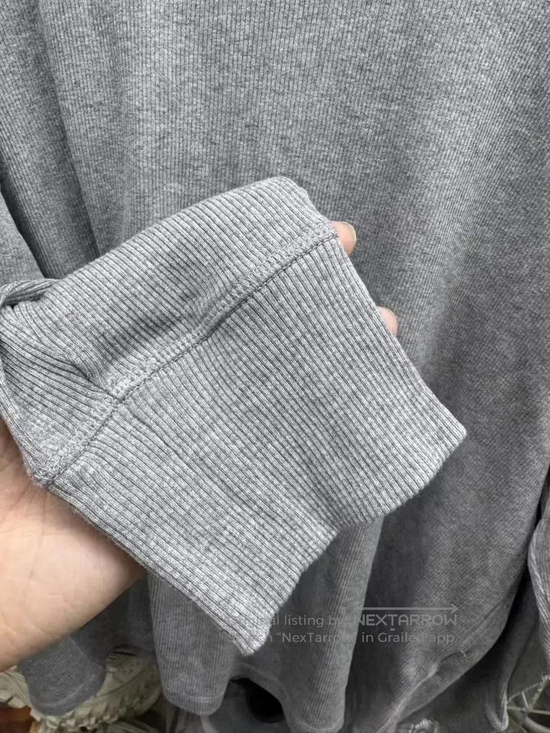 Loewe Gray Long-Sleeve Ribbed Shirt Size M. Size US M / EU 48-50 / 2 - 6 Thumbnail