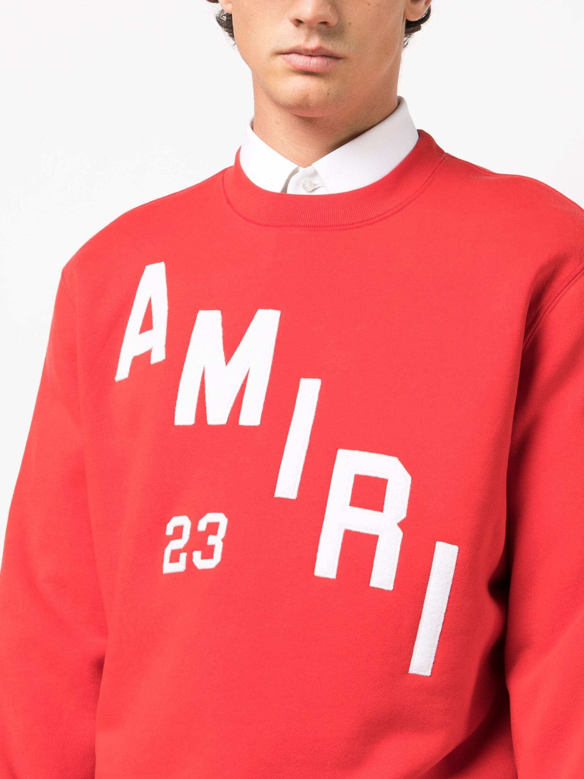 Amiri o1mle0725 Hokey Crewneck Sweatshirt in Red Size US XXL / EU 58 / 5 - 4 Thumbnail