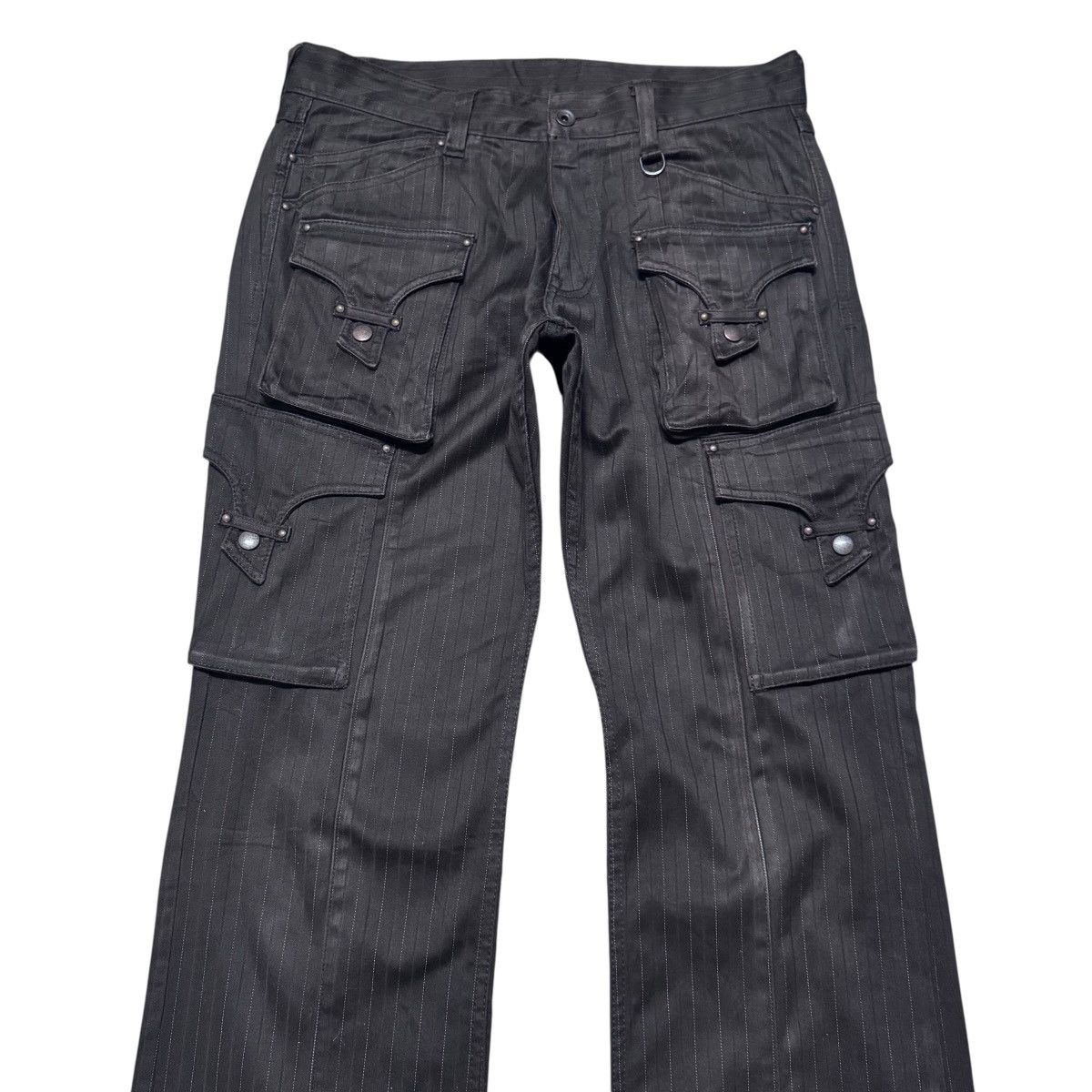 HIDEAWAYS Hideaways Nicole Pinstriped Cargo Pants Flare Size US 34 / EU 50 - 3 Thumbnail