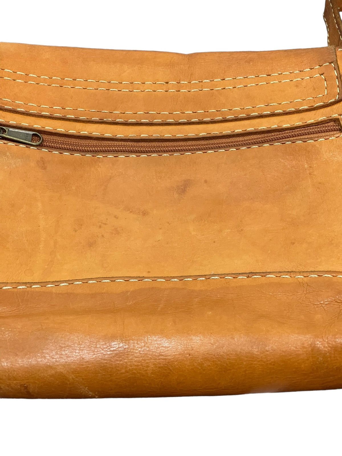 Genuine Leather Full Leather Patina Unknown Handmade Cross Body Bag 3🟩 Size ONE SIZE - 13 Thumbnail