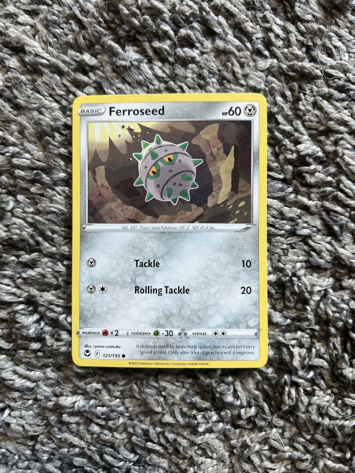 Pokemon 2022 Pokémon Ferroseed Basic Card Size ONE SIZE - 1 Thumbnail
