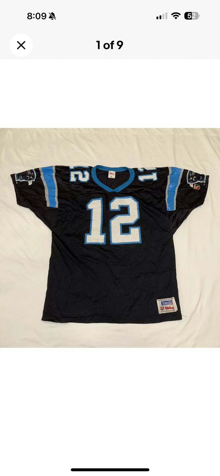 Wilson Wilson NFL Carolina Panthers Kerry Collins Jersey Mens XL Size US XL / EU 56 / 4 - 1 Thumbnail