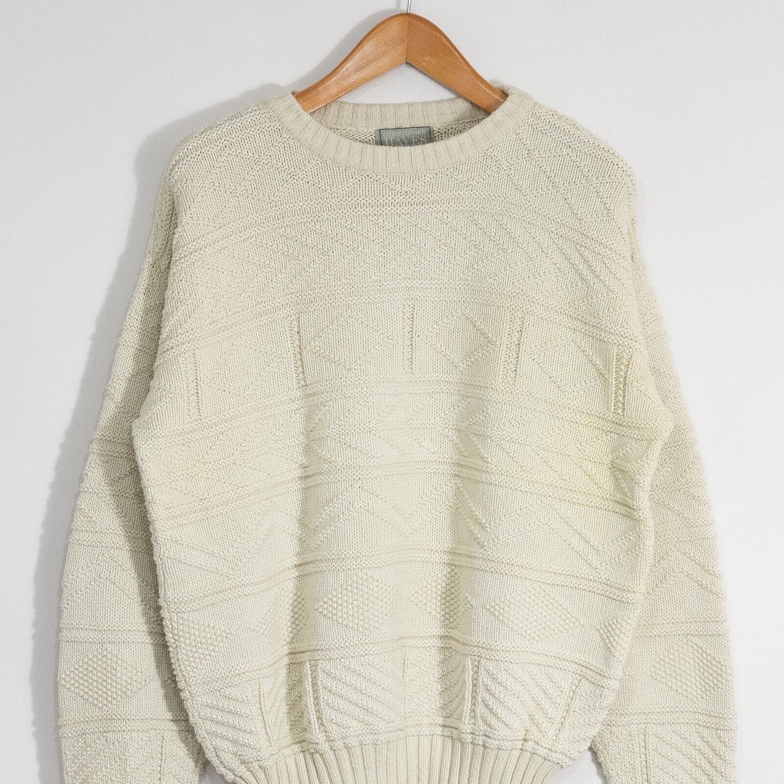 Vintage Vintage Christopher Hayes Textured Sweater L - Cotton Knit Size US L / EU 52-54 / 3 - 2 Thumbnail