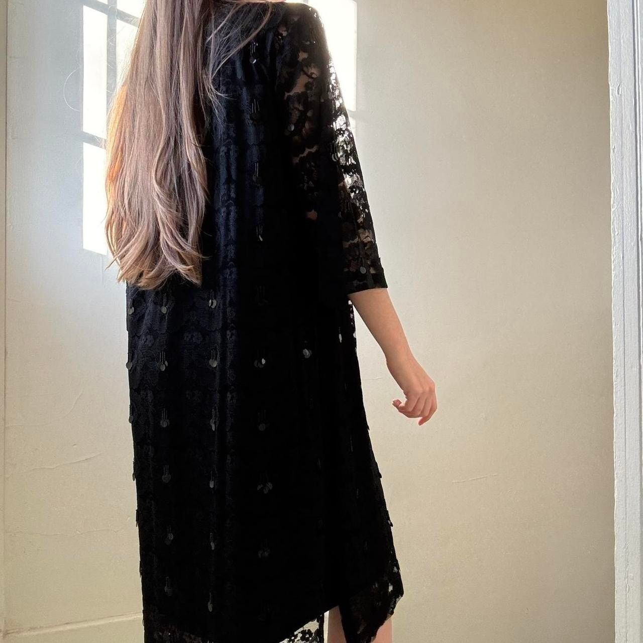 Other Vintage Lace Sequined Duster 34 Witchy Stevie Nicks Size S / US 4 / IT 40 - 3 Thumbnail