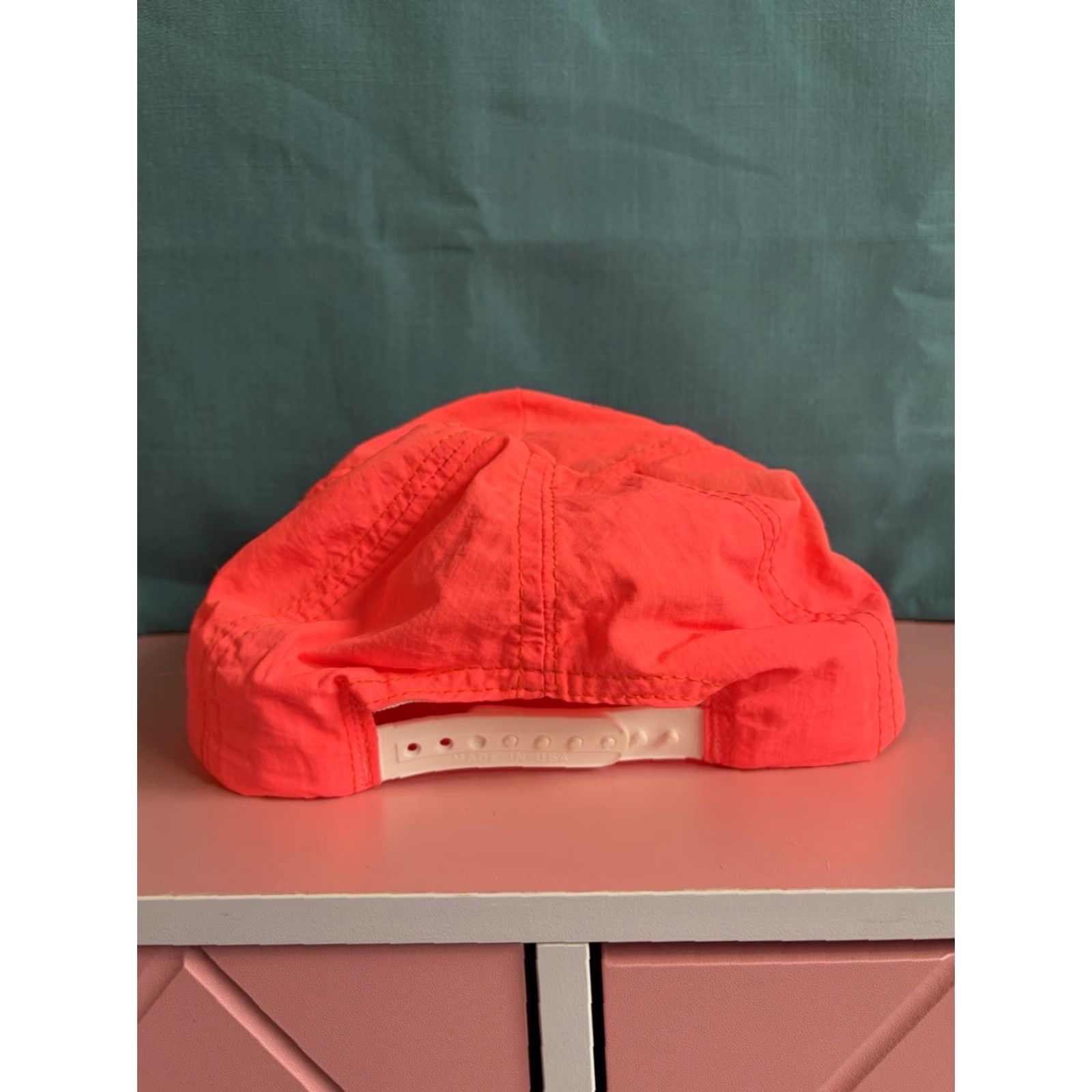 Pinko VINTAGE Las Vegas Snapback Cap Hat Made in USA Pink Adjustable Mens Cap, Pink, Snapback, TruckER, Polyester Blend Size ONE SIZE - 3 Thumbnail
