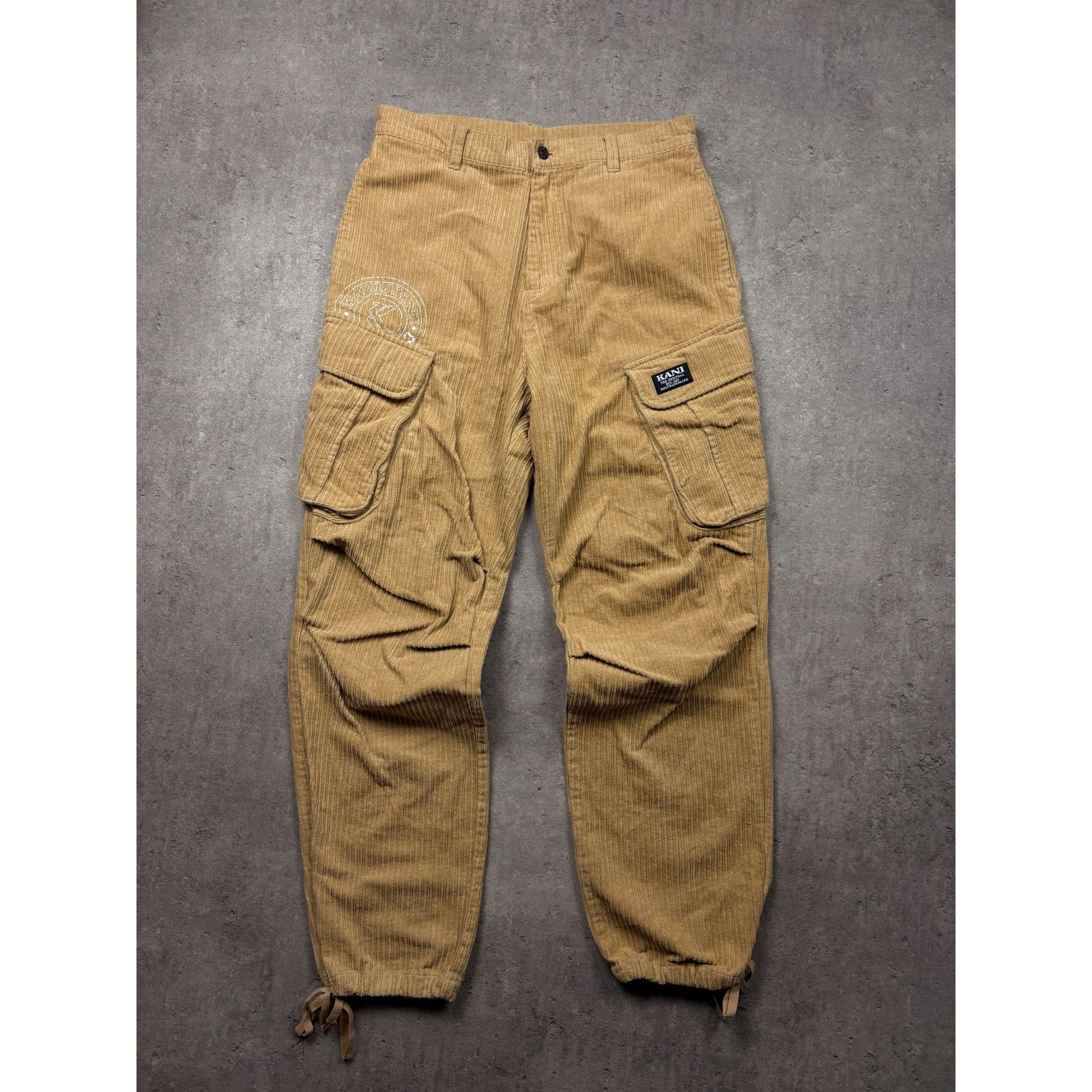 Karl Kani Karl Kani Vintage Style Corduroy Cargo Pants Tan Brown Men's Size US 34 / EU 50 - 1 Thumbnail