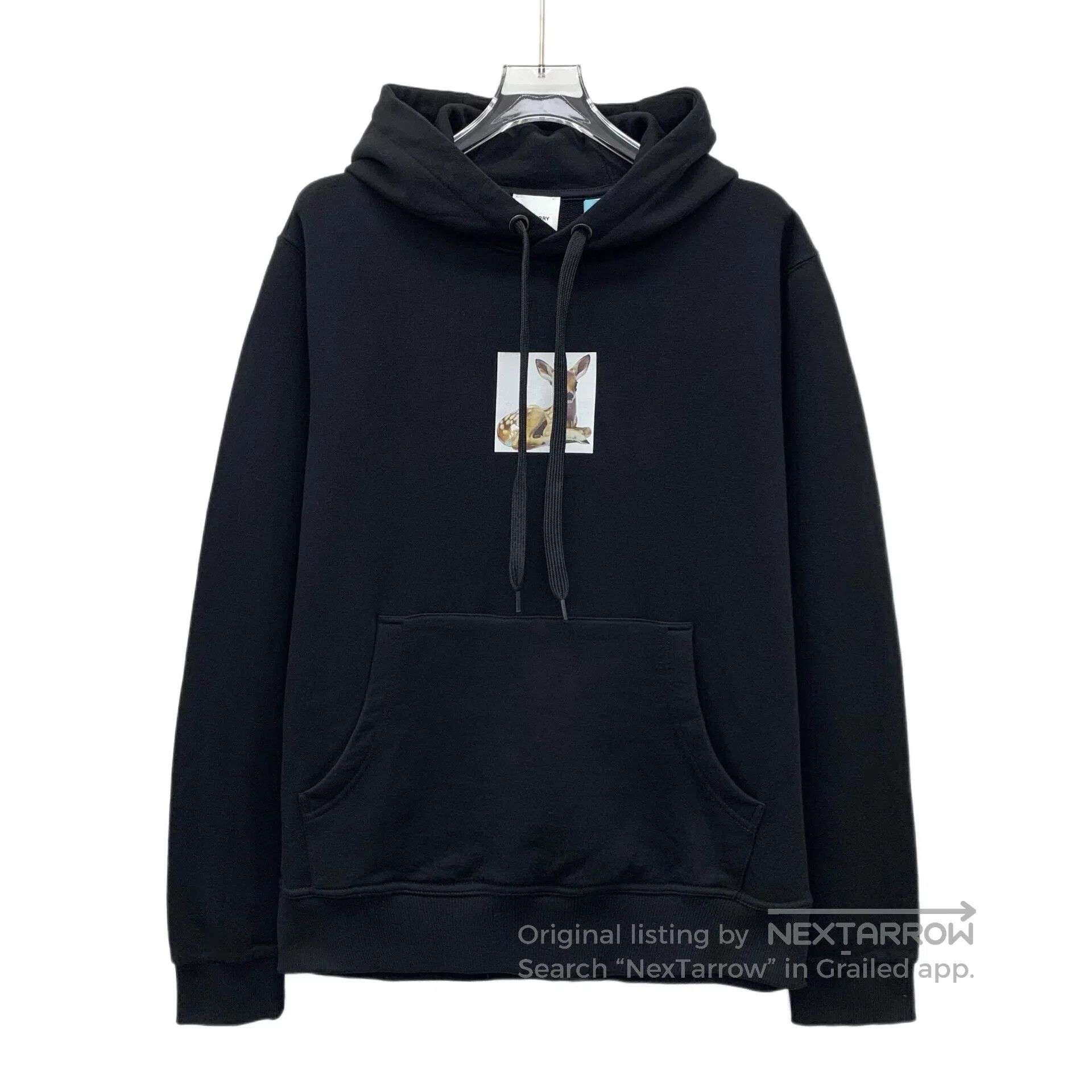 Burberry Burberry Black Fawn Print Cotton Hooded Drawstring Long Sl Size US XS / EU 42 / 0 - 1 Thumbnail