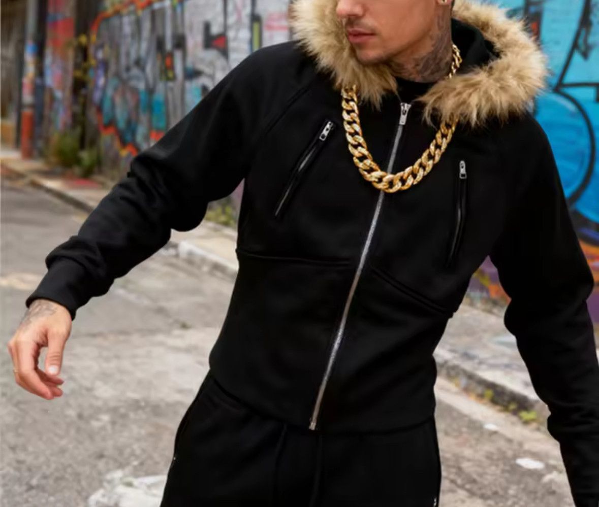 Other Fashion Punk Y2K Goth Grunge Fur Zipper Style Hoodies Size L / US 10 / IT 46 - 5 Thumbnail