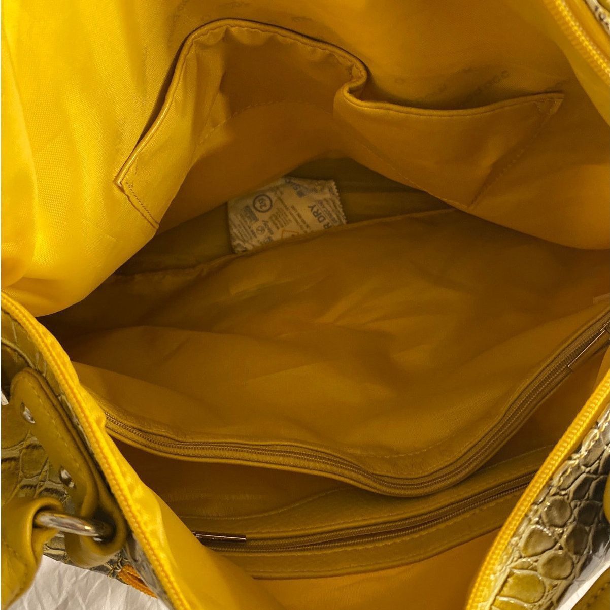 Other Louis Cardy Yellow Croc Embossed Tote Bag with Tassel Accent Size ONE SIZE - 6 Thumbnail
