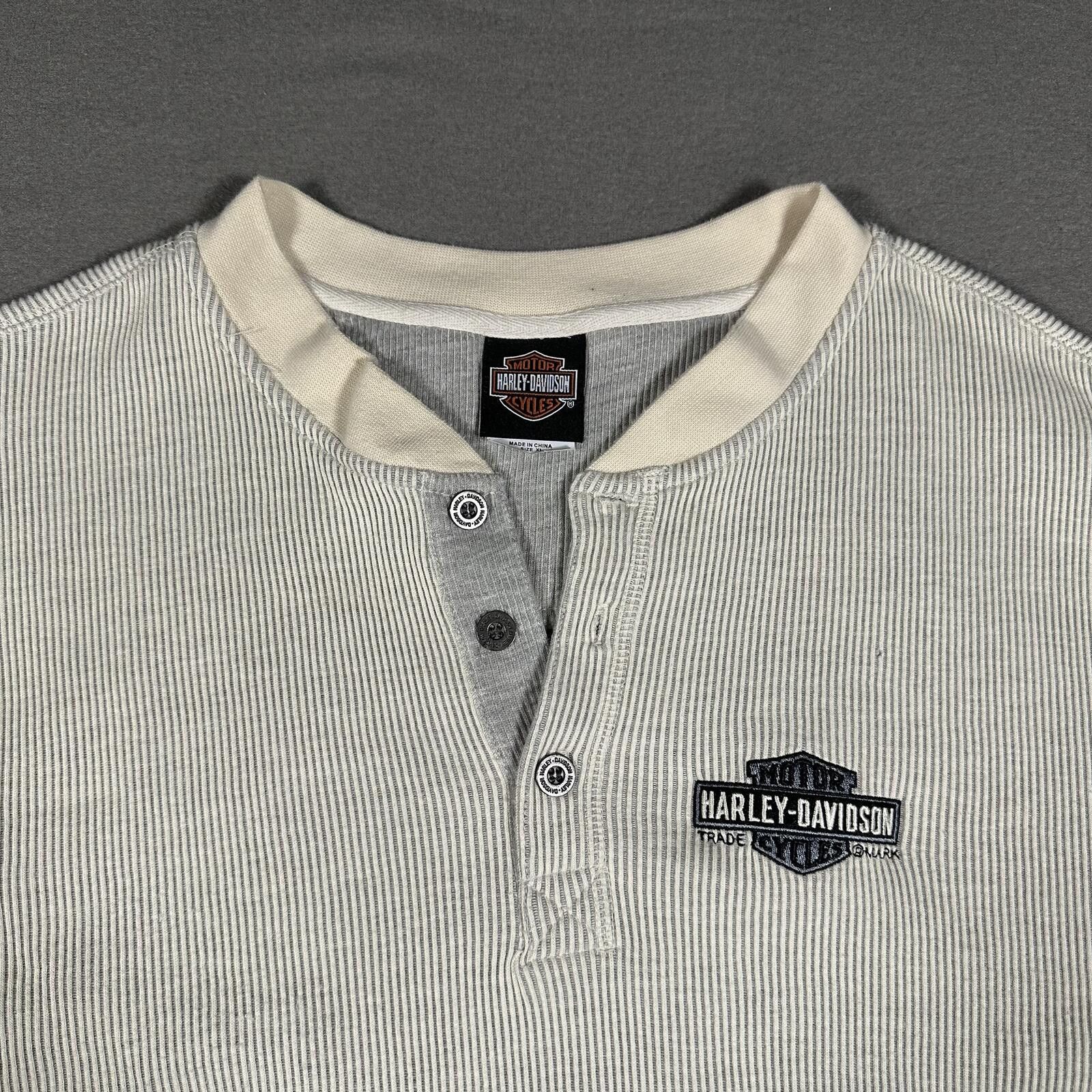 Harley Davidson Harley Davidson Men Long Sleeve Shirt Regular M Cream Ribbed Size US XL / EU 56 / 4 - 3 Thumbnail