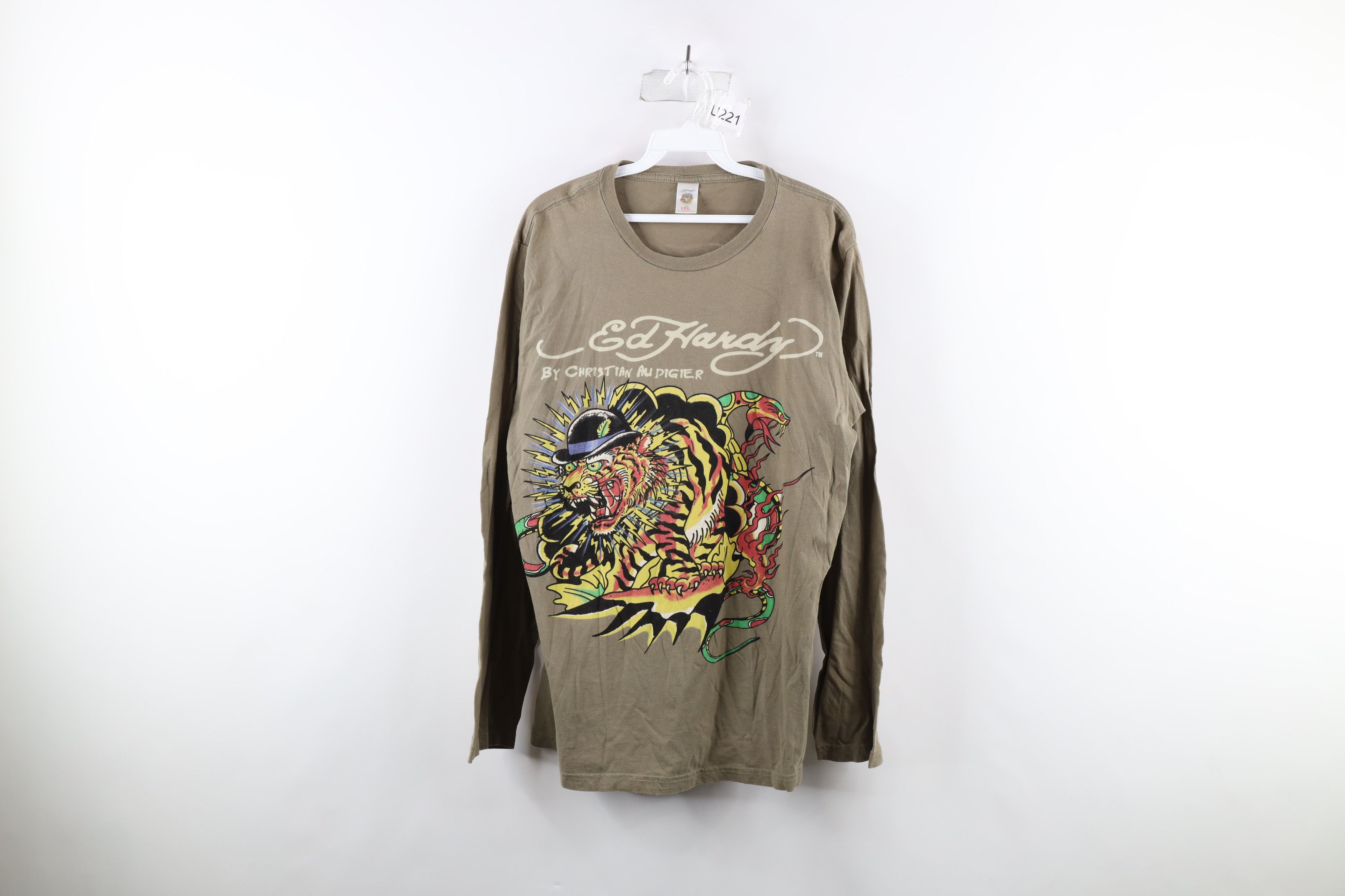 Ed Hardy × Vintage Vintage Ed Hardy Christian Audigier Long Sleeve T-Shirt Size US XXL / EU 58 / 5 - 1 Thumbnail