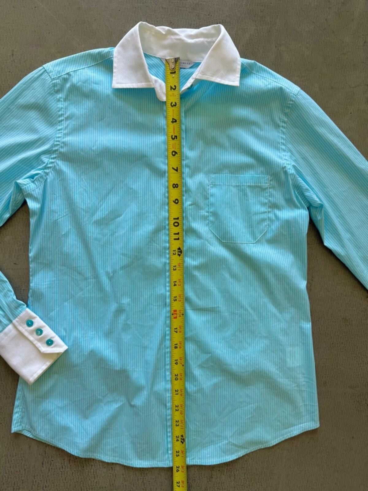 Robert Talbott Audrey Talbott / Striped Button Down Shirt / Blue White Size XS / US 0-2 / IT 36-38 - 8 Thumbnail