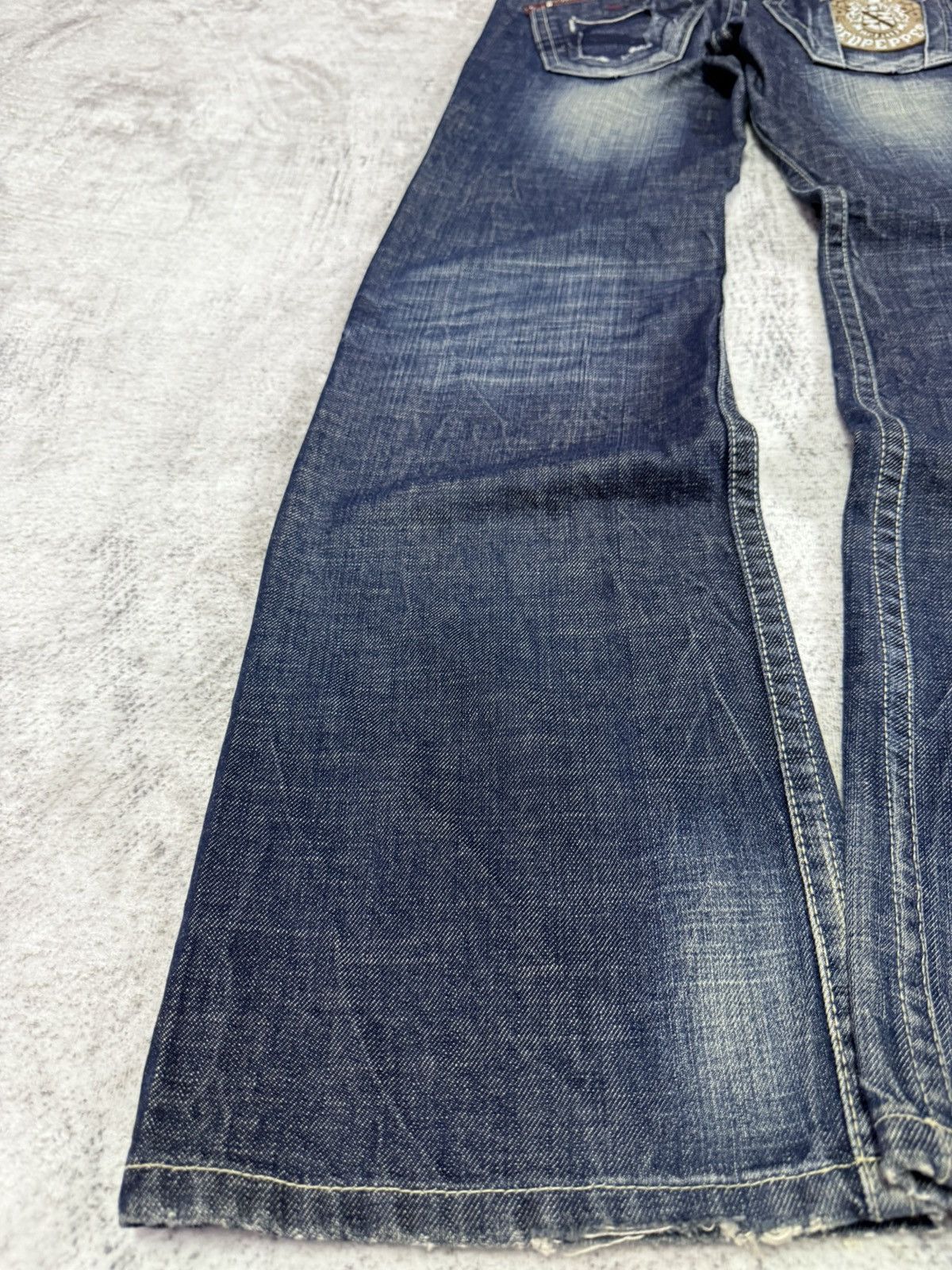 Japanese Brand × Tete Homme × semanticdesign Red Pepper Japan Heavy Wash Low Rise Flared Jeans Size US 29 - 21 Thumbnail