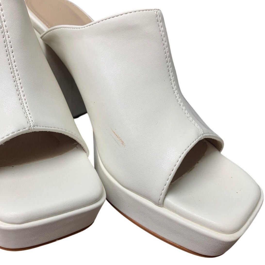 Other Coutgo 6.5 White Faux Leather Open Toe Block Heel Mules Size US 6.5 / IT 36.5 - 7 Thumbnail