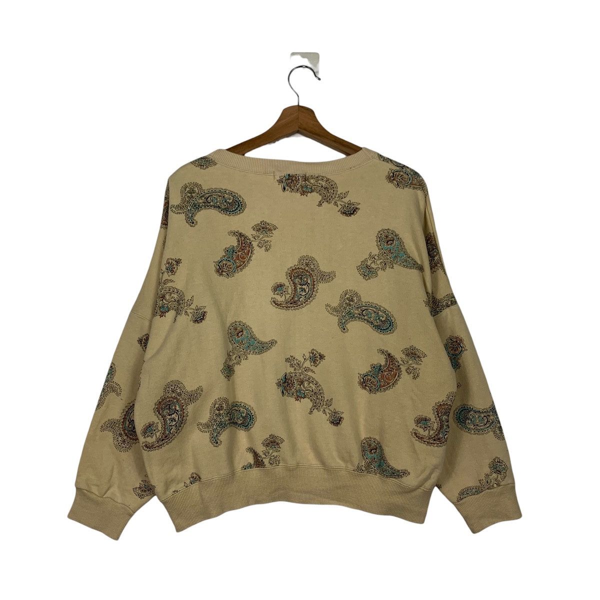 Japanese Brand VRS Vin Rouge Paisley Design Oversized Sweatshirt #2043-C89 Size M / US 6-8 / IT 42-44 - 7 Thumbnail