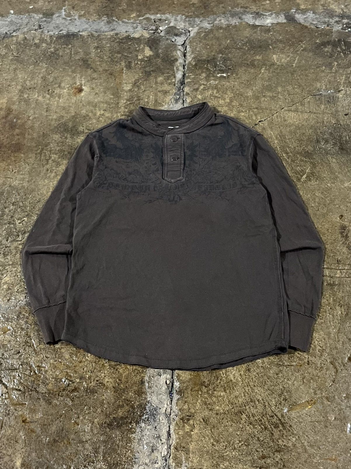Affliction × Tapout × Vintage Crazy Y2K Affliction Style Grunge Skull Skater Longsleeve Size US S / EU 44-46 / 1 - 2 Thumbnail