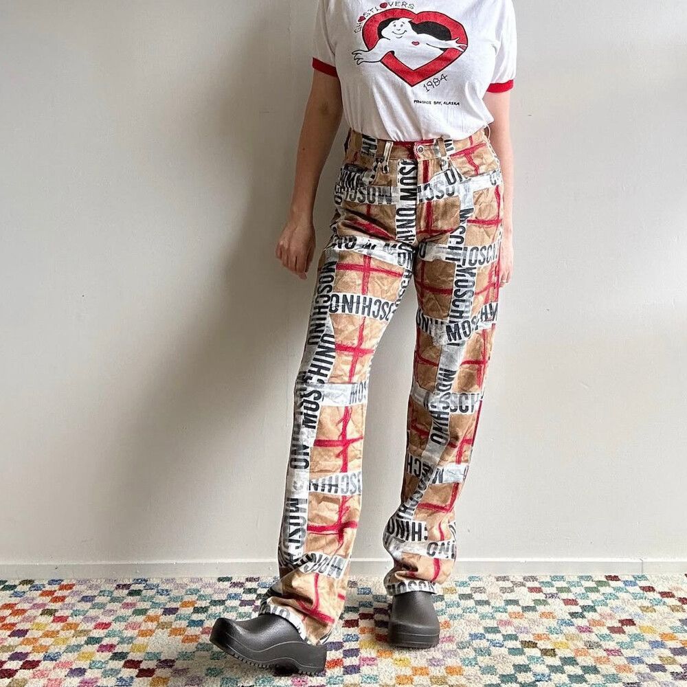 Moschino 1990s Vintage Moschino trompe l'oeil Jeans, Made in Italy Size 32" / US 10 / IT 46 - 4 Thumbnail